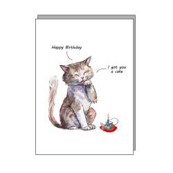 I got you a cake - funny cat card