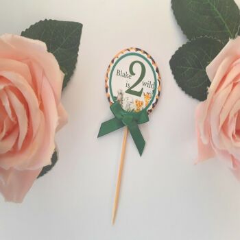 6 Personalised Wild One Cupcake Picks,Wild One Food Picks,Wild One Birthday