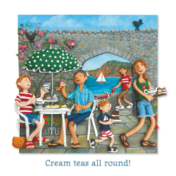 Cream Teas All Round Blank Greeting Card Any Occasion Erica Sturla Art Cards