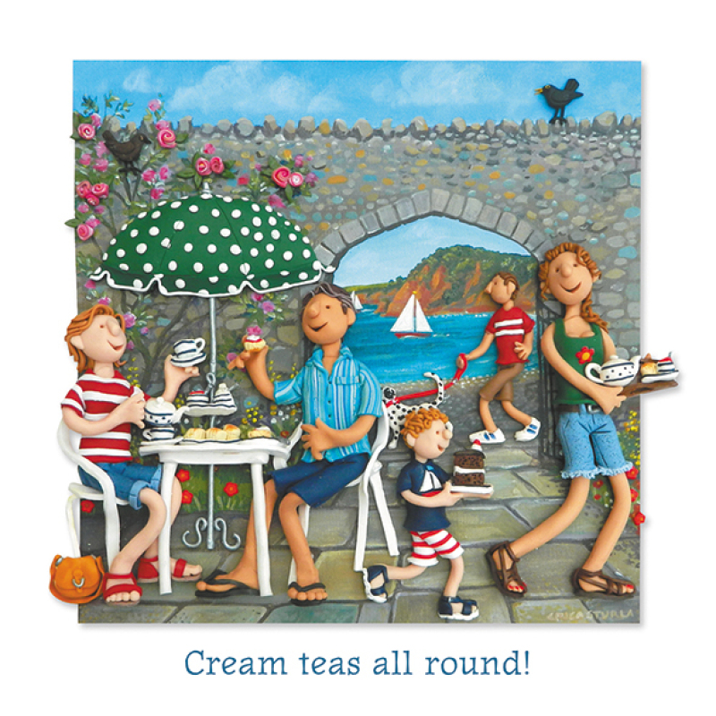 Cream Teas All Round Blank Greeting Card Any Occasion Erica Sturla Art Cards