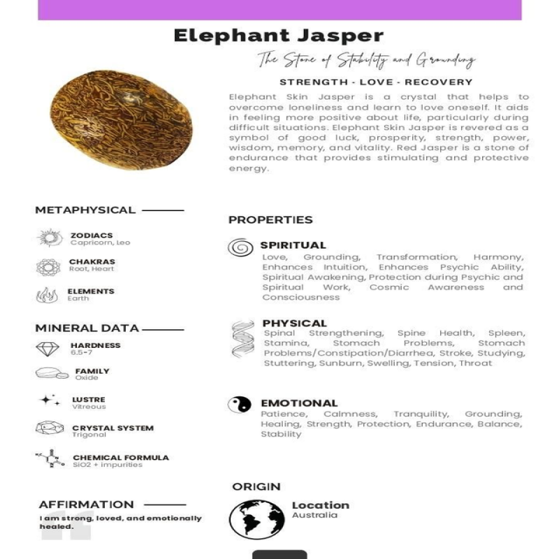 Elephant Jasper Gold Necklace 