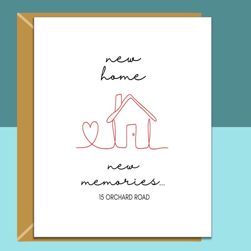 Personalised new home card - new house - custom - for him - for her - housewarming card gift - Customised for Friends or Family - Blank inside - Regular - Matte