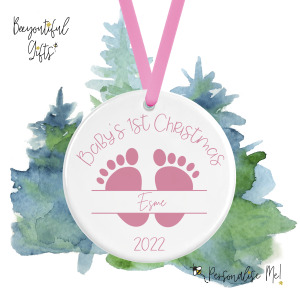 Personalised Ceramic Christmas Tree Decoration - Baby's 1st Christmas