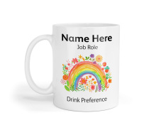 Personalised Ceramic Mug - Rainbow Flowers