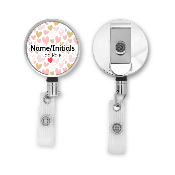 Personalised Metal ID Reel - Hidden Red Heart