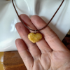 Yellow Calcite Heart Crystal Necklace