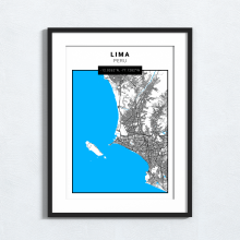 Lima - Peru - Map Print - A4