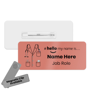 Name Badge - Colour Doctor Scrubs Hello My Name is... - Salmon
