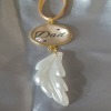 Personalised Memorial Hanging Keepsake Christmas Tree - Gold with gold feather