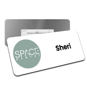 Space Dental - Personalised Domed Aluminium Name Badge