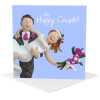 The happy couple wedding card - designed by Erica Sturla - 15cm square and blank inside, made in the UK