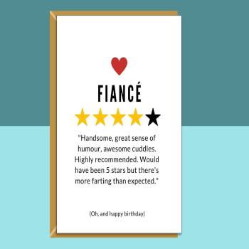 Funny Fiance Birthday Card - For Him - Personalised if required - For Fiance on his birthday - Rude - Adult - Cheeky Card