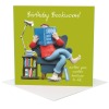 Bookworm birthday card - designed by Erica Sturla - 15cm square and blank inside, made in the UK
