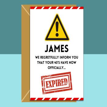 Funny 50th Birthday Card - Personalised For Men Women, For Him, Her turning 50 years old - Custom 50th card for friend, brother, sister.