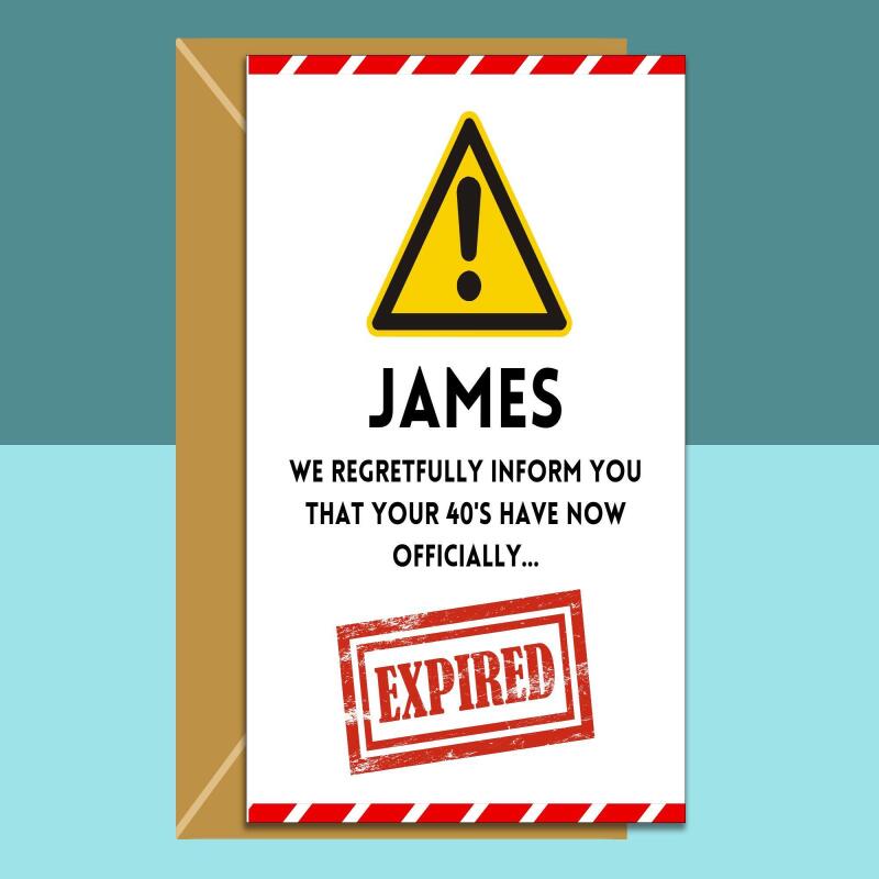 Funny 50th Birthday Card - Personalised For Men Women, For Him, Her turning 50 years old - Custom 50th card for friend, brother, sister. - Blank inside - Regular - Matte