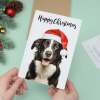 Christmas Card For Him or Her Christmas Card With A Dog Collie Dog Christmas Card For Anyone Friend Fun Christmas Card of a Dog - Large (5x7) / Blank Message