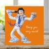 Elvis thank you card - designed by Erica Sturla for Holy Mackerel - 15cm square and blank inside, made in the UK