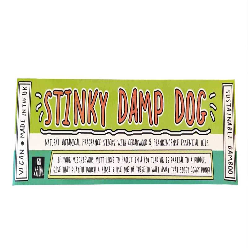 STINKY DAMP DOG Funny Smells Fragrance Sticks | Vegan | Aromatherapy | Funny Gift | Stocking Filler | Secret Santa | Dog Gift