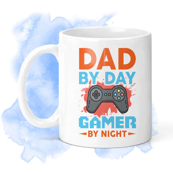 Father's Day Ceramic Mug - Dad By Day Gamer By Night