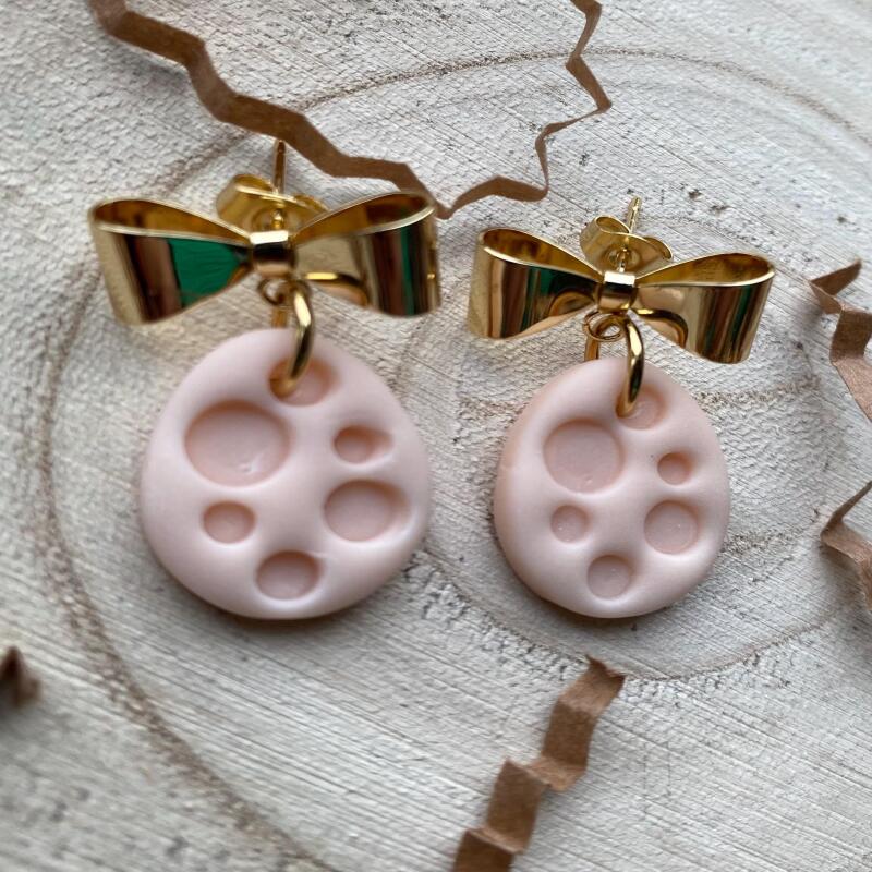 Handmade Polymer Clay Easter Egg Earrings: Pastel Spring earrings - ball studs