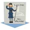 WAAF female air force personnel birthday card - designed by Erica Sturla - 15cm square and blank inside, made in the UK