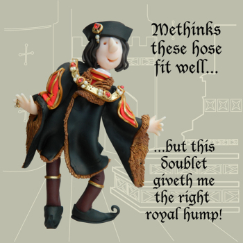 Holy Mackerel right royal hump Richard III funny card featuring the Plantagenet king - designed by artist Erica Sturla - 15cm square and blank inside for your message - made in the UK