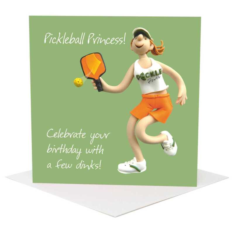 Funny Pickleball Birthday Card - Pickleball Princess - Polymer Clay Art by Erica Sturla - UK