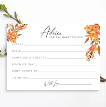 Wedding Advice Cards - For The Happy Couple - Pack of 10