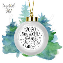 Ceramic Christmas Tree Bauble - 2020 Sucked But...