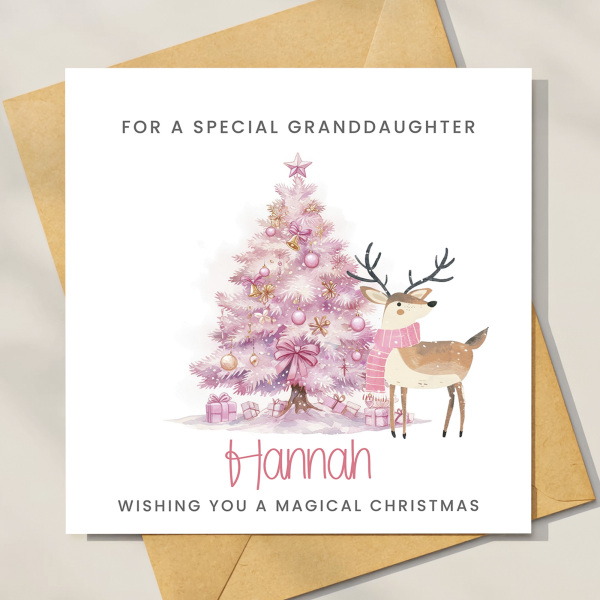 Granddaughter Christmas Card Personalised Christmas Card for Grandchild - Standard Smooth Card