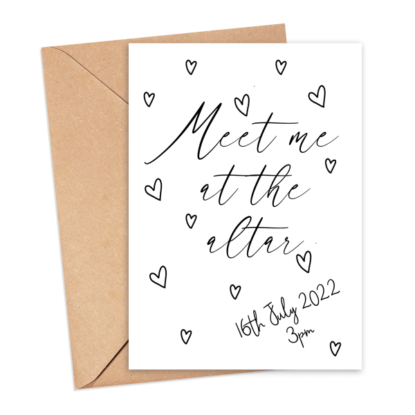 Personalised Wedding Card - Meet Me At The Altar - Small (A6)