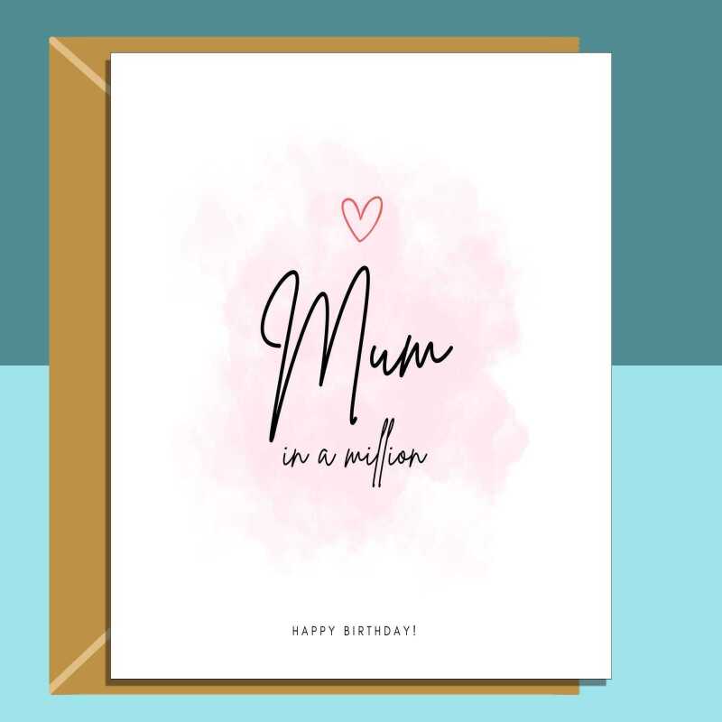 Mum birthday card - Personalised - For your mum on her birthday - Customise inside message - Blank inside - Regular - Matte
