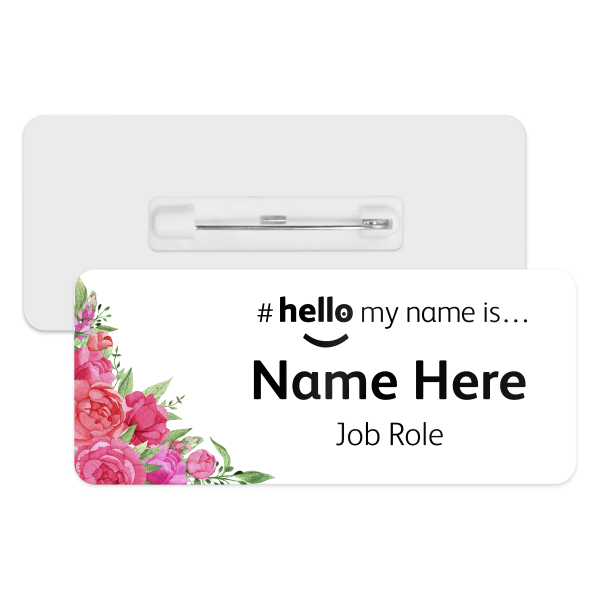 #hello my name is... Name Badge - Peony Corner