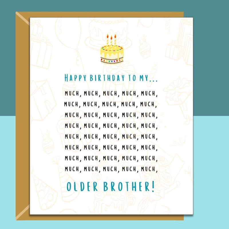 Brother Birthday Card - Funny Personalised Birthday Card for your Brother - 18th, 19th, 20th, 25th, 30th, 40th, or any other age - Blank inside - Regular - Matte