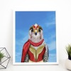 Falcon in clothes, animal print, wall art - A5 - Glossy