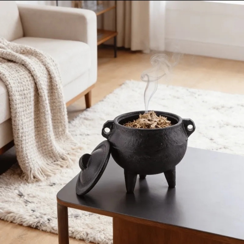 Cast Iron Cauldron Smudge Pot