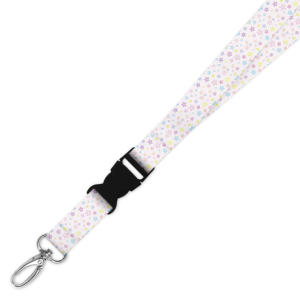 Double Breakaway Lanyard - Pastel Daisy Background