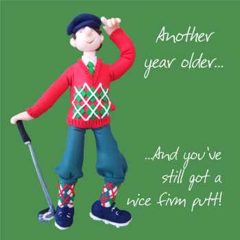 One Lump or Two Golf Birthday Card - Nice Firm Putt