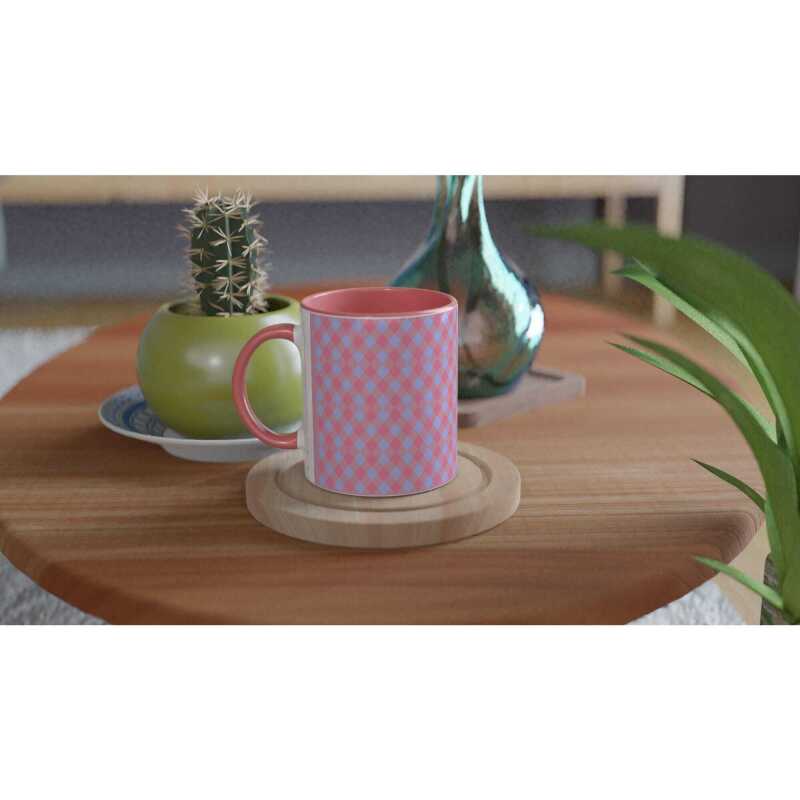 Three Diamond Pink Ceramic Mug