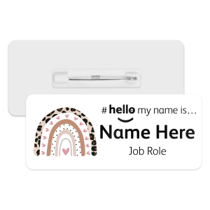 #hello my name is... Name Badge - Natural Boho Rainbow