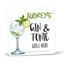 Personalised Drinks Coaster - Gin & Tonic