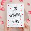 6 Year Anniversary Card For Wife or Husband Anniversary Card for 6th Anniversary Card For Boyfriend or Girlfriend Six Wedding Anniversary - Large (5x7) / Blank Message