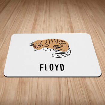 Personalised Snuggly Cat Design Cat Bowl Mat