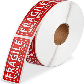 500 Fragile Handle with Care Labels on a Roll