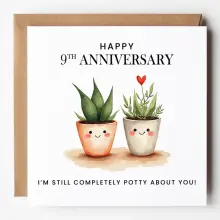 9 Year Anniversary Card For Husband, Wife 9th Anniversary Card, - Standard Smooth Card