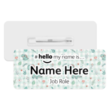 #hello my name is... Name Badge - Pastel Gingham Dinos