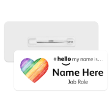 #hello my name is... Name Badge - Scribble Rainbow Heart