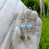 Blue Lace Agate Crystal Sterling Silver 925 Earrings