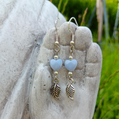 Blue Lace Agate Crystal Sterling Silver 925 Earrings
