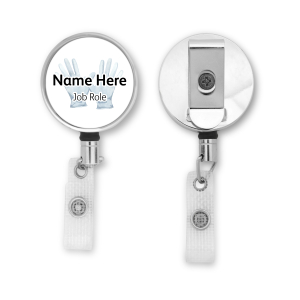 Personalised Metal ID Reel - Watercolour Medical Gloves